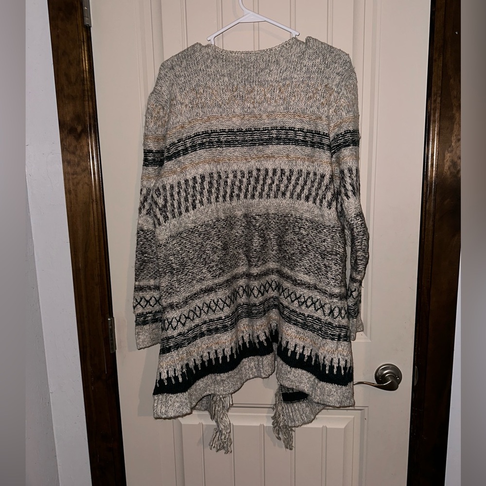 Cabi Shetland Fringe Waterfall Open Cardigan - image 3